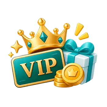 BC博粹VIP會員優惠示意圖，金色皇冠搭配VIP標誌、禮物盒及金幣。