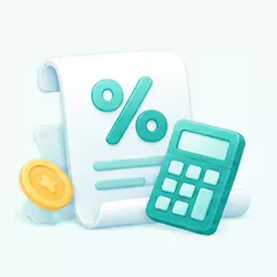 BC博粹會員等級優惠示意圖，百分比文件搭配計算機與金幣。
