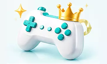 BC博粹VIP會員遊戲福利示意圖，青綠色遊戲手把搭配金色皇冠與控制按鈕。